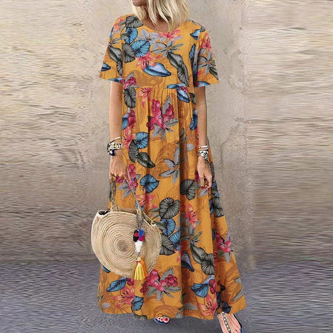Lotte™ - Lebhaftes Blumen-Maxikleid